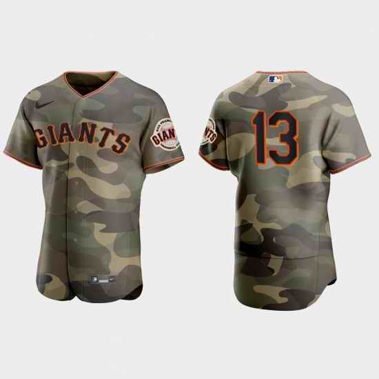 San Francisco Giants 13 Austin Slater Men Nike 2021 Armed Forces Day Authentic MLB Jersey  Camo